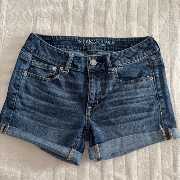 American Eagle Blue Jean Shorts with Rolled Hems - Picture 1 of 3